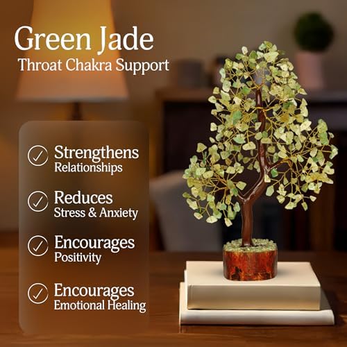 YATSKIA Green Jade Crystal Tree | Crystal Money Tree | Gifts for Mom | Bonsai Tree Decor | Feng Shui Decor | Birthday Gifts for Women | 10 Inch 300 Beads - Image 3