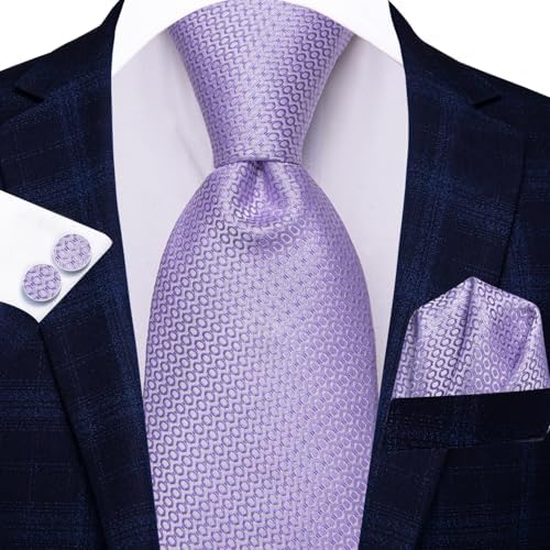 Hi-Tie Lot 5 Pcs Gift Box Mens Tie Set Necktie with Pocket Square Cufflinks Silk Neck Tie Collection - Image 4