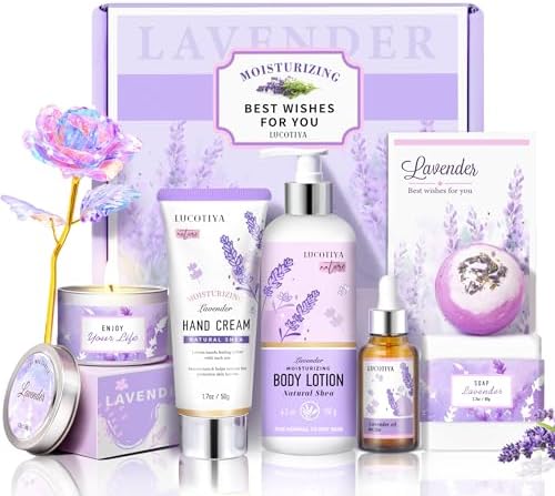 Gifts for Women, Lavender Spa Bath and Body Gift Set by LUCOTIYA