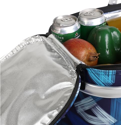 Picnic Basket, 22L Insulated Cooler Foldable, Thick, Triangle Pattern - Image 4