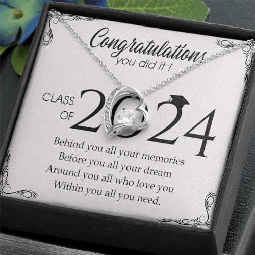 VIRAGIL 2023 Graduation Gifts for Her, Class of 2024 Love Knot Sterling Silver Pendant Necklace Senior College Graduation Jewelry Gifts for Girl Daughter - Image 3