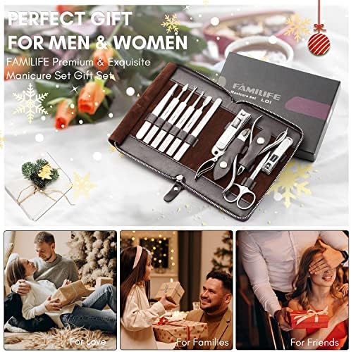 FAMILIFE Stainless Steel Manicure Set 11-in-1 Professional Nail Clipper Kit - Image 5