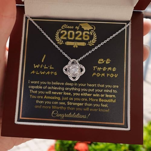 Graduation Gifts, Graduation Necklace Knot Love Seniors College High School for Daughter Granddaughter Sister Niece Best Friend - Image 4