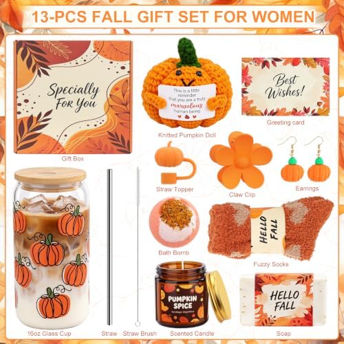 Fall Gifts Baskets for Women, Pumpkin Themed Get Well Package for Her - Image 2