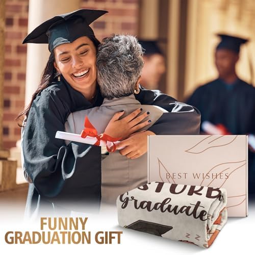 Graduation Gift for Her Him - Do Not Disturb I Graduated Blanket - Image 2