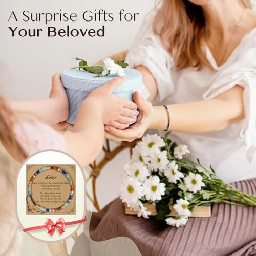 Inspirational Christmas Bracelet Gifts for Women: Healing Natural Stone Bracelet - Thinking of You Get Well Soon Birthday Gifts for Friend Sister Bestie BFF - Image 6