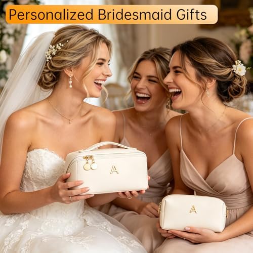 Initial Makeup Bag Personalized Gift for Women Teen Girls - Image 2
