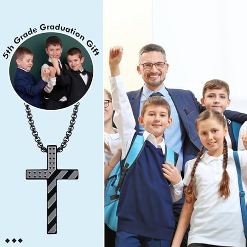5th,6th,8th Graduation Gifts for Boys Class of 2026 Cross Necklace Middle High School College Phd Grad Graduate Gift Ideas - Image 2