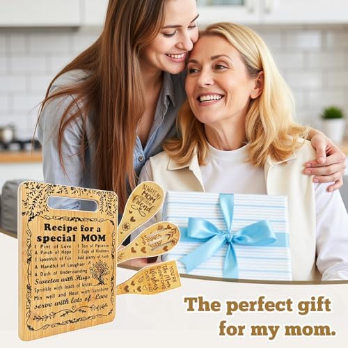 Mom Birthday Gifts - "Recipe for a Special Mom" Cutting Board Set - Image 3