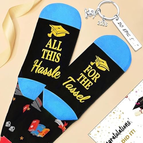 Graduation Gifts, Class of 2026 Grad Gift s College Graduation Gifts for Women The Tassel was Worth The Hassle Graduation Gift Basket-Graduation Coffee Mug Candles Keychain Socks Set - Image 4