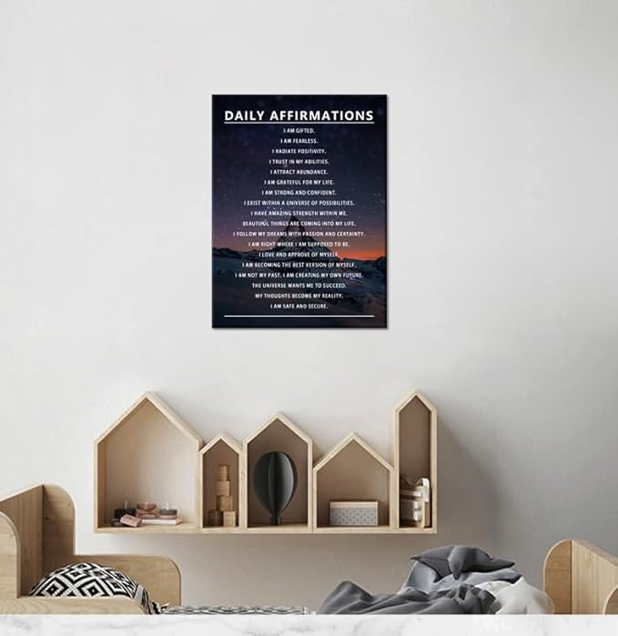 Inspirational Canvas Wall Art for Office Daily Affirmations Motivational Poster Prints Artwork for Living Room Modern Home Decor Painting Pictures Stretched and Framed Ready to Hang [18''Wx 24''H]