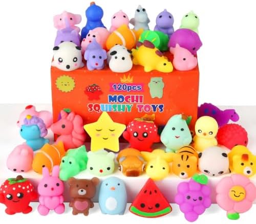 60 Pack Mochi Squishy Toys, Kawaii Mini Squishies Party Favors for Kids by KIDSTOYWORLD
