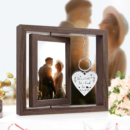 Wedding Gifts Bridal Shower Gifts Engagement Gift for Couples,4x6 Mr & Mrs Wedding Picture Frame,Love is Patient Love is Kind Picture Frame - Image 5