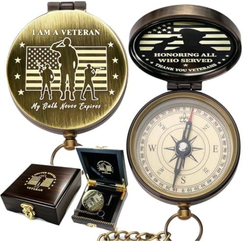 Compass - Luxury Unique Bible Verse/Graduation Gifts/Gifts for Veterans Day, College, High School, Cool Birthday Gift Idea for Son, Boys, Motivational Greeting Card Included by Unknown