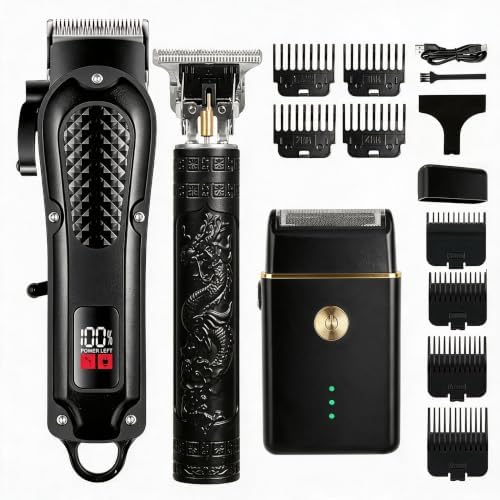 Hair Clippers for Men, Hair Clipper Trimmer with LED Display, Cordless Hair Clipper Shaver Beard Trimmer, Hair Cutting Set, Holiday Gift for Father's Day by MOVATEK
