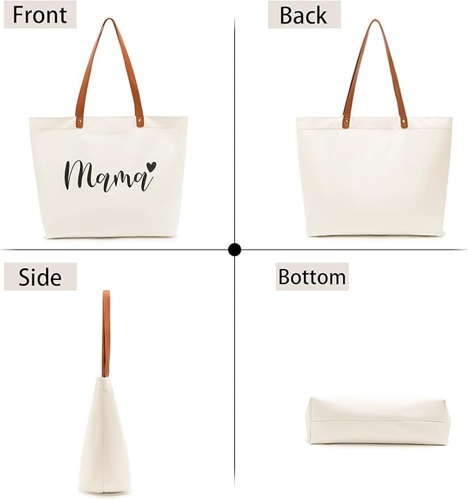 Lamyba New Mom Gifts, Mama Bag Tote with Makeup Bag, Cool Gifts for Mom to be/Expecting Mom/Pregnant Women