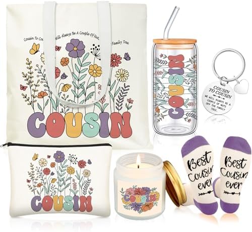 Funnymoom 6 Pcs Cousin Gifts for Women Cousin Birthday Gift Set by Funnymoom
