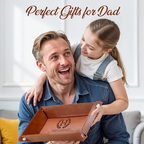 Personalized Engraved Leather Tray for Men with Engraved Name, PU Leather Valet Organizer for Dad, Custom Gift for Him, Custom Catchall Tray for Desk, Office, Accessories Travel Organizer for Men - Image 2
