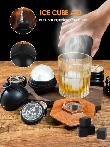 27Pcs Whiskey Smoker Kit with Torch- 16 Wood Chips,Ice Ball Molds, Cocktail Smoker Infuser Kit, Old Fashioned Drink Smoker Kit, Birthday Bourbon Whiskey Gifts for Husband,Men,Dad(No Butane) - Image 6