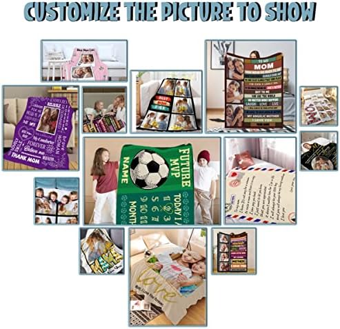 Personalized Baby Month Blanket Name Blanket | Monthly Milestone Blanket for Newborn Boy Girl | 40"x50" | Soccer Theme Customized Throw Blanket with Name for Souvenir Gift - Image 7