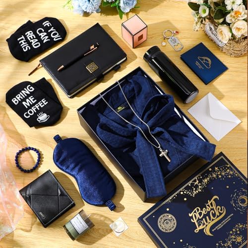 13 Pcs Birthday Gifts Baskets for Men Gifts Set for Christmas, Navy Blue - Image 5