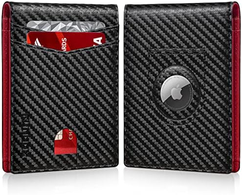 RUNBOX AirTag-Wallet-Mens-Slim-RFID Blocking Wallets Leather with Bill Compartment Air Tag Bifold Card Holder Wallet Gifts for Men Dad by RUNBOX