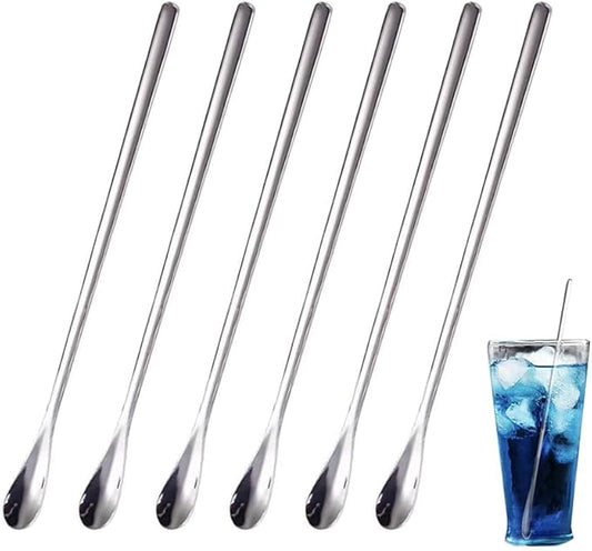 Small Coffee Tea Espresso Long Handle Mixing Stirrers Spoon,Mini Stirring Honey Spoons Tiny Mixing Spoon Iced Tea Spoons for Kitchen Soup Coffee Cocktail Mixing Stirring Tea Beverage Reusable,7.5"6pcs
