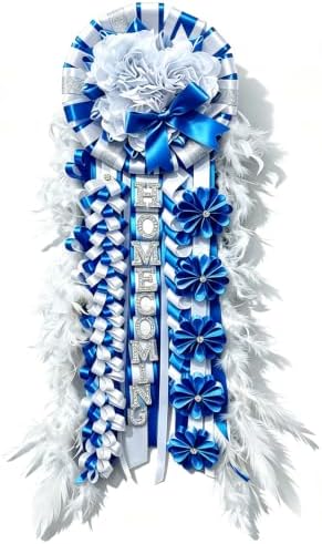 31'' Advanced Large Homecoming Mum Supplies Luxury Silk Homcoming Mum Flower with Feather for Clothes Fabric Satin Ribbon Senior Night Back to School Week Party Decor by Unknown