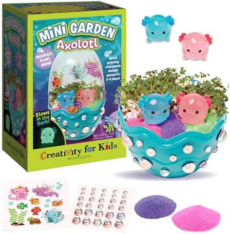 Creativity for Kids Mini Garden Axolotl Terrarium, Grow & Create (Ages 6+) by CreativityforKids