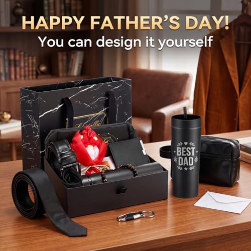 Tioncy 10 Pcs Mens Gift Set, 16oz Tumbler Wallet Belt Tie,Red Flowers - Image 3