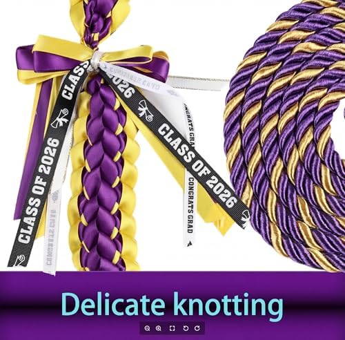 TFTAFAN Graduation Leis and Graduation Honor Cords Class of 2026 Graduation Ribbon Lei Graduation Necklace Braided Necklaces gift for Student Gifts Party Supplies - Image 4