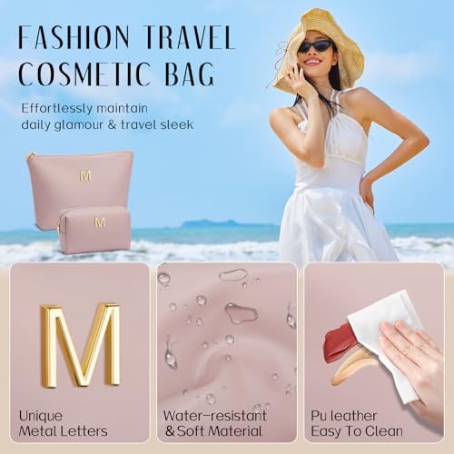 Gifts for Women Girls Personalized Initial Travel Makeup Bag - Image 3