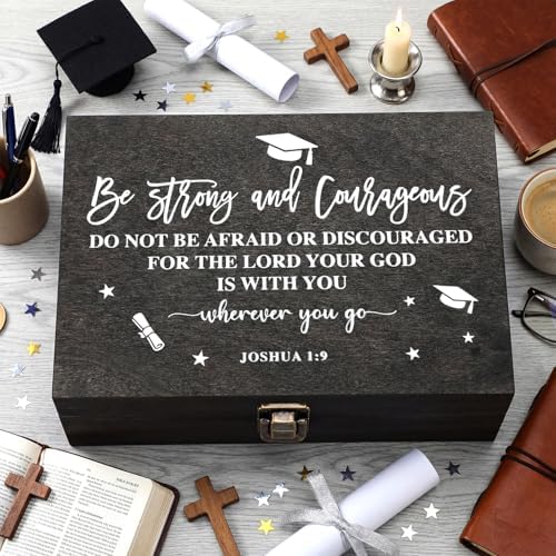 Graduation Memory Keepsake Box with Photo Custom 2026 Large Grad Card Box with Customized Picture Gift for Him Her for Graduate Grad High School Party(Black,Religious) by Seeloowy