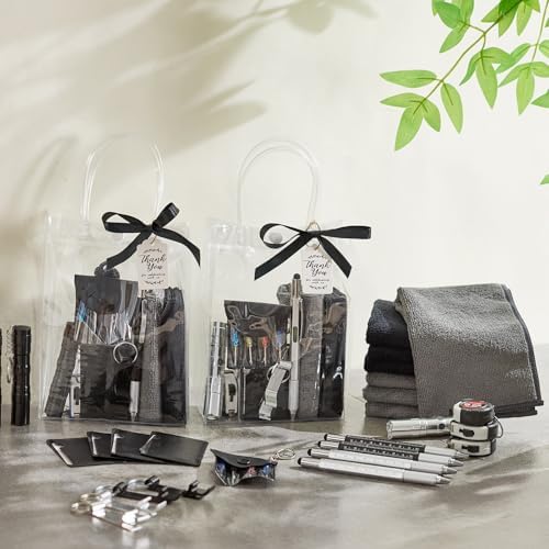 60PCS Baby Shower Prizes for Men 6 Set with Cleaning Cloth Bottle Opener Screwdriver Tape Measuring Keychain Multi Tool Pen Gift Bag Baby Shower Game Prizes for Winner Bachelor Party (Black) - Image 2