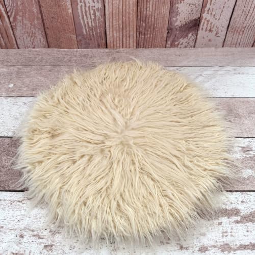 Newborn Photography Blanket Props Baby Photoshoots Layer Photo Posing Rug (Creamy) - Image 2