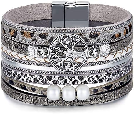 Desimtion Leather Wrap Bracelets for Women, Hidden Inspirational Message by DESIMTION