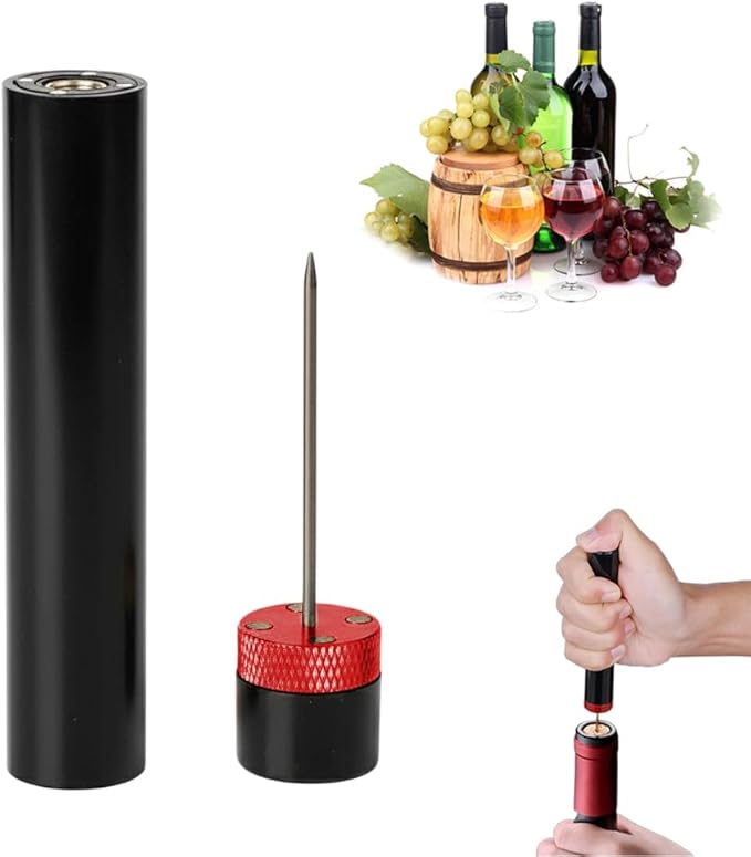 Wine Bottle Opener, Pocket Air Pressure Pump Wine Bottle Opener, Portable Wines Cork Open Bottles Tool, Mini Travel Corkscrew Quick Bottles Opening for Home Restaurant Party (Red)