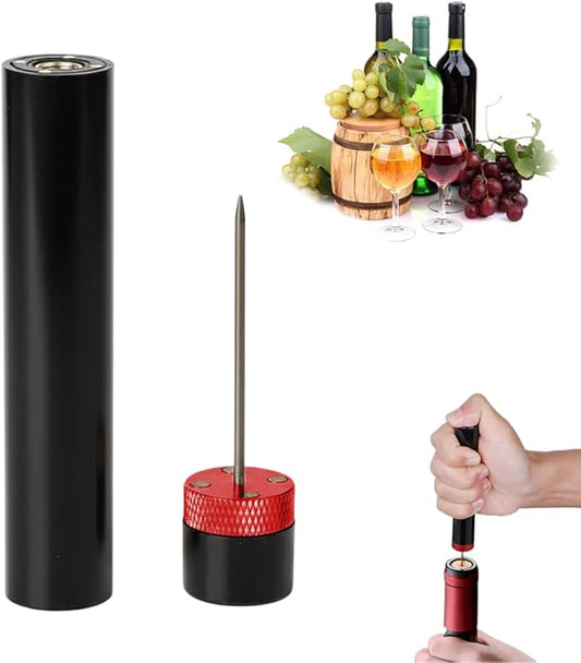 Wine Bottle Opener, Pocket Air Pressure Pump Wine Bottle Opener, Portable Wines Cork Open Bottles Tool, Mini Travel Corkscrew Quick Bottles Opening for Home Restaurant Party (Red)