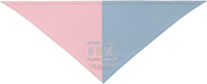 He Or She What Will It Be? Gender Reveal/Baby Announcement Dog Bandana,Pet Neckerchief for Pets Daily Wear Photo Prop Party Supplies (Light Color)