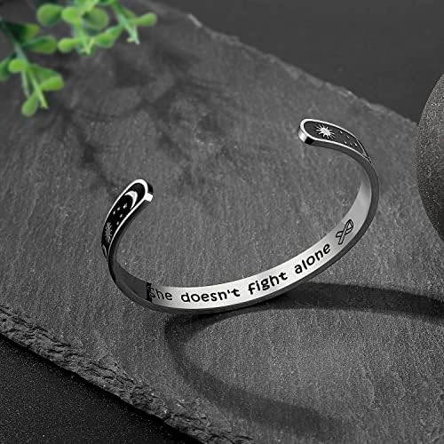 TONY & SANDY Inspirational Bracelets for Women Teen Girls Personalized Gifts for Daughter Granddaughter Mom Sister Friends Stainless Steel Engraved Cuff Birthday Easter Christmas - Image 2