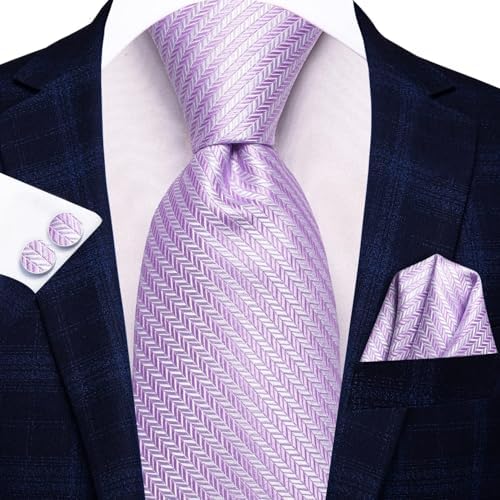Hi-Tie Lot 5 Pcs Gift Box Mens Tie Set Necktie with Pocket Square Cufflinks Silk Neck Tie Collection - Image 5