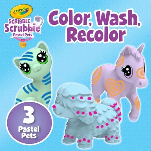 Crayola Scribble Scrubbie Pastel Pets (3ct), Grooming Animal Toy for Kids, Washable Animal Figurine, Kids Gift, Toys for Girls & Boys, 3+ - Image 4