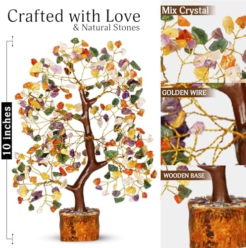 YATSKIA Mix Chakra Crystal Tree | Chakra Tree of Life | Spiritual Gifts | Crystals and Gemstones | Birthday Gifts for Women | Office Decor for Women | 10 Inch 300 Beads - Image 2