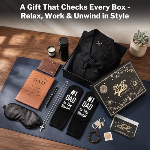 13 Pcs Birthday Gifts Baskets for Men Gifts Set for Christmas, Brown - Image 3
