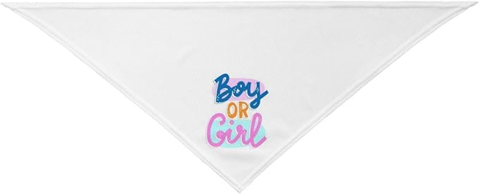 He Or She What Will It Be? Gender Reveal/Baby Announcement Dog Bandana,Pet Neckerchief for Pets Daily Wear Photo Prop Party Supplies (White -2)