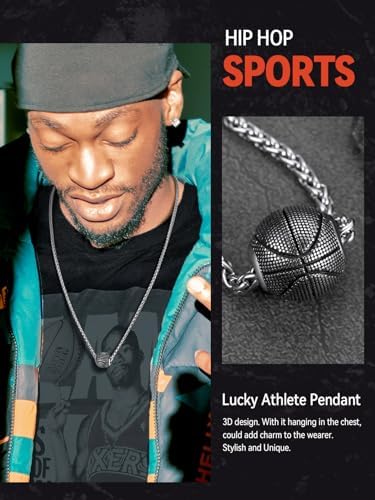 FaithHeart Sports Necklace for Men Women, Stainless Steel Gold Plated 3D Football/Soccer/Basketball/Volleyball Pendant Jewelry with Delicate Gift Packaging - Image 2