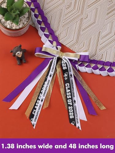 TFTAFAN Graduation Ribbon Lei Graduation Leis Necklace Class of 2026 Graduation Necklace Braided Necklace Graduation Gift Party Accessories for Women and Men - Image 3