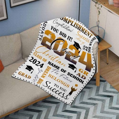 High School Graduation Gifts for Her, Graduation Gifts for Her, 2024 Personalized Graduation Blanket Senior Graduation Gifts Blanket Pictures Customized 32x48inch - Image 3