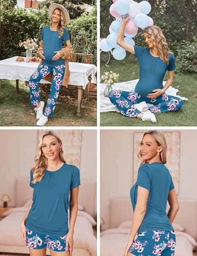 Ekouaer Maternity Nursing Pajamas Set 3 Piece Postpartum Breastfeeding Pjs - Image 6