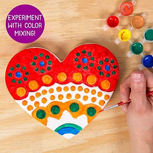 Creative Roots Mosaic Heart Stepping Stone, Includes 7-Inch Ceramic Stepping Stone & 6 Vibrant Paints, Mosaic Stepping Stone Kit, Paint Your Own, DIY Stepping Stone Kit for Kids Ages 8+ - Image 4